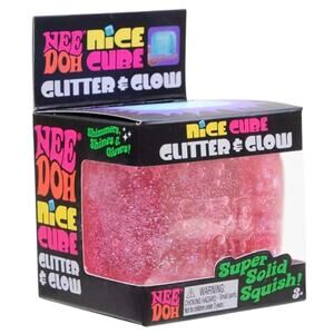 🔥NeeDoh Nice Cube Glitter and Glow PINK BNWT🔥